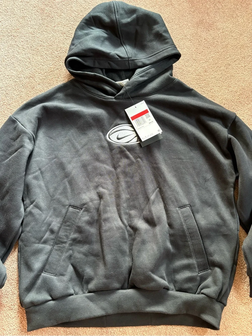 Nike Black Boys Girls Kids Basketball sports Logo Hoodie sweatshirt large NWT
